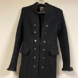 Zara Italian Manteco Wool/ Linen Trench Coat ASOS size S